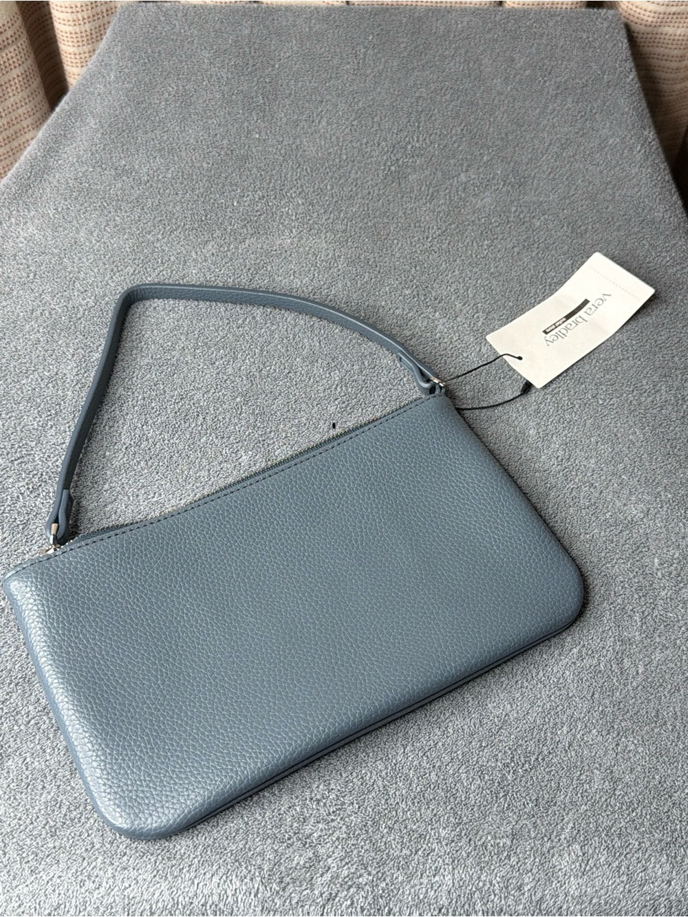 Vera Bradley Dusty Blue Pebbled Leather Wristlet - Picture 2 of 8